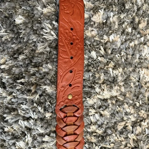 Beautifully multi brown braided soft leather belt - Picture 4 of 5